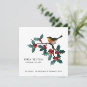 Faire-part Holly Sprigs et Berries Christmas Moving Home (Debout devant)