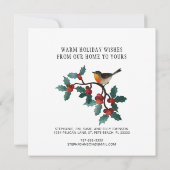 Faire-part Holly Sprigs et Berries Christmas Moving Home (Dos)