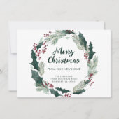 Faire-part Holly Wreath Joyeux Noël de New Home (Devant)