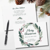 Faire-part Holly Wreath Joyeux Noël de New Home