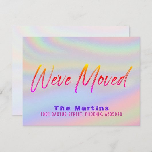 Faire-part Holographique moderne (Devant / Derrière)