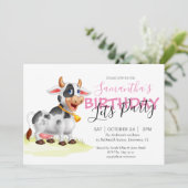 Faire-part Holy Cow, It’s a Pink Birday Party (Debout devant)