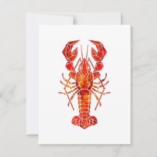 Faire-part Homard polygonal rouge