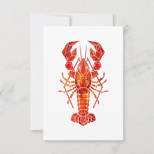 Faire-part Homard polygonal rouge (Devant)