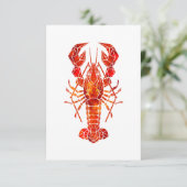 Faire-part Homard polygonal rouge (Debout devant)