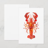Faire-part Homard polygonal rouge (Devant / Derrière)