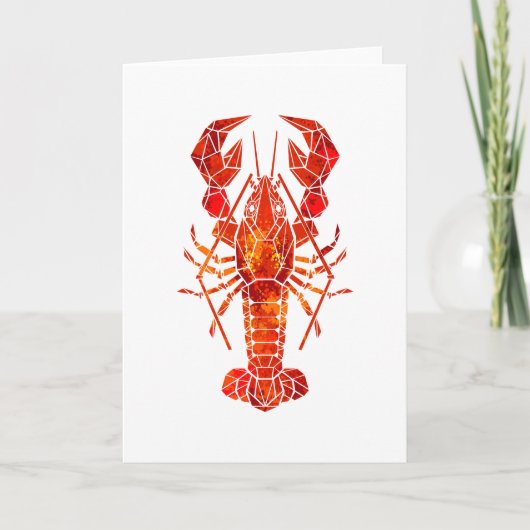 Faire-part Homard polygonal rouge (Devant)