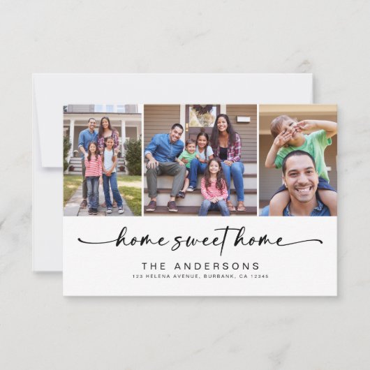 Faire-part Home Sweet Home | Trois photos en mouvement (Devant)