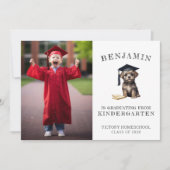 Faire-part Homeschool Kindergarten Graduation avec chiot (Devant)