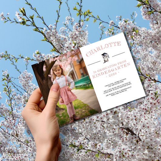 Faire-part Homeschool Kindergarten Graduation avec Kitten