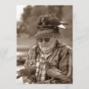Faire-part Homme d'oiseaux de pigeons d'amusement j'ai