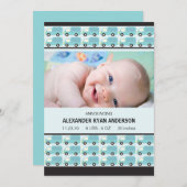 Faire-part Honk! Annonce de naissance Bébé garçon Camion Bleu (Devant / Derrière)