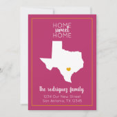 Faire-part Hot Rose & Jaune Maison Sweet Home - Texas Moving (Devant)