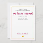 Faire-part Hot Rose & Jaune Maison Sweet Home - Texas Moving (Dos)