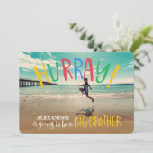 Faire-part Hourra! | Grande Photo Frère Annonce de Grossesse (Debout devant)