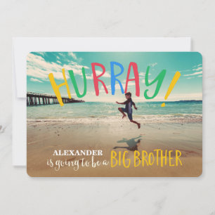 Faire-part Hourra! Grande Photo Frère Annonce de Grossesse