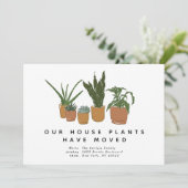 Faire-part House Plants Have Moved Illustrated Moving (Debout devant)