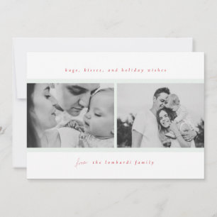 Faire-part Hugs, Baisers, Voeux De Vacances Vert