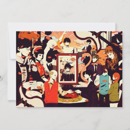 Faire-part Humour vintage multi-humain (Devant)