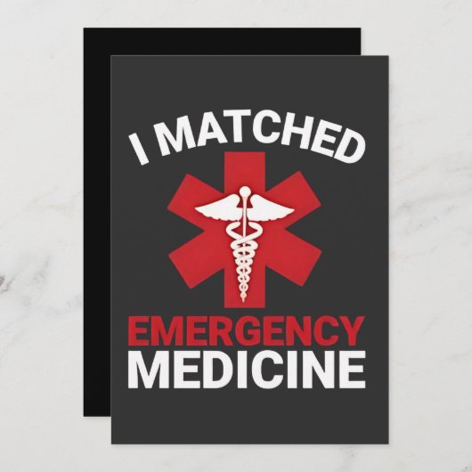 Faire-part I Diplôme en médecine d'urgence jumelé (Devant / Derrière)