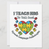 Faire-part I Teach Kids To Talk Back Speech Language (Devant)