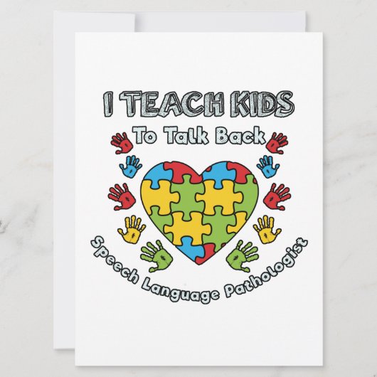 Faire-part I Teach Kids To Talk Back Speech Language (Devant)