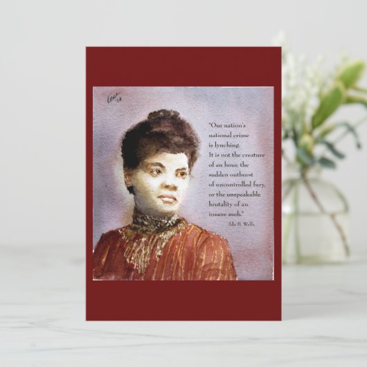 Faire-part Ida B Wells & Citation Belle Aquarelle (Debout devant)