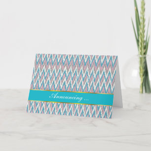 Faire-part iKat rose et bleu poussiéreux