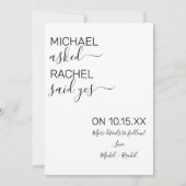 Faire-part Il a demandé, elle a dit oui Photo de fiançailles  (Devant)