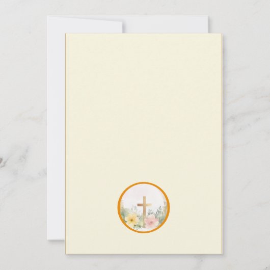 Faire-part Il Est Ressuscité Fleurs D'Aquarelle De Pâques, Re (Dos)