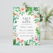 Faire-part Île botanique Fleur de corail Save The Date (Debout devant)
