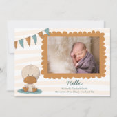 Faire-part Illustration Canard avec cadre photo bébé Naissanc (Devant)