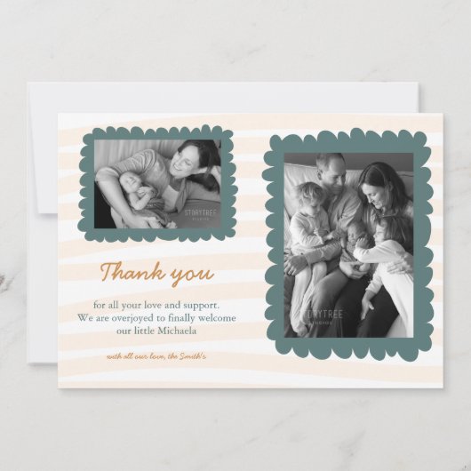 Faire-part Illustration Canard avec cadre photo bébé Naissanc (Dos)