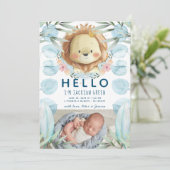 Faire-part Illustration Prince Lion Photo Collage Naissance (Debout devant)