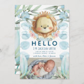 Faire-part Illustration Prince Lion Photo Naissance (Devant / Derrière)