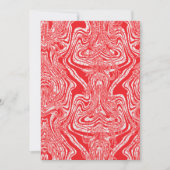Faire-part image rouge et blanche d'un motif sur un dos blanc (Devant)