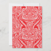 Faire-part image rouge et blanche d'un motif sur un dos blanc (Dos)