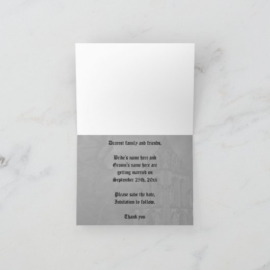 Faire-part Imaginaire thème dragon mariage Enregistrer la dat (Intérieur)