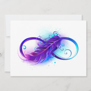 Faire-part Infini avec plume violette
