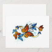 Faire-part Infinité de papillons monarques (Devant / Derrière)