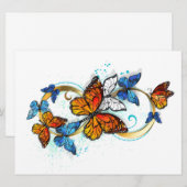 Faire-part Infinité de papillons monarques (Devant / Derrière)