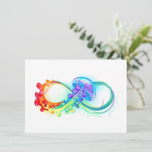 Faire-part Infinity avec Rainbow Jellyfish (Debout devant)