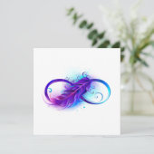 Faire-part Infinity with purple feather (Debout devant)