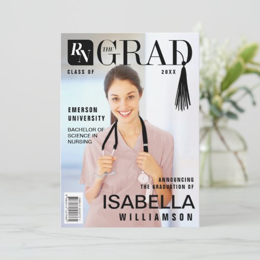 Faire-part Infirmière diplômée Infirmière inscrite Magazine p (Debout devant)