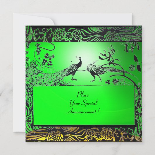 Faire-part INSÉPARABLES mariages MONOGRAM jaune noir émeraude (Dos)