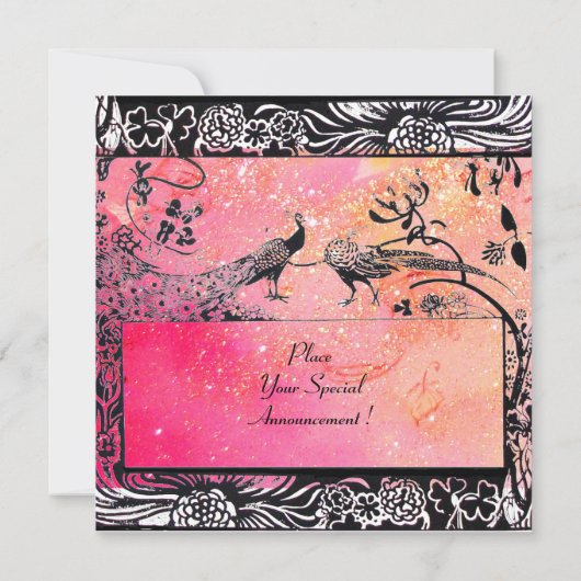 Faire-part INSÉPARABLES mariages MONOGRAM noir jaune rose rub (Dos)