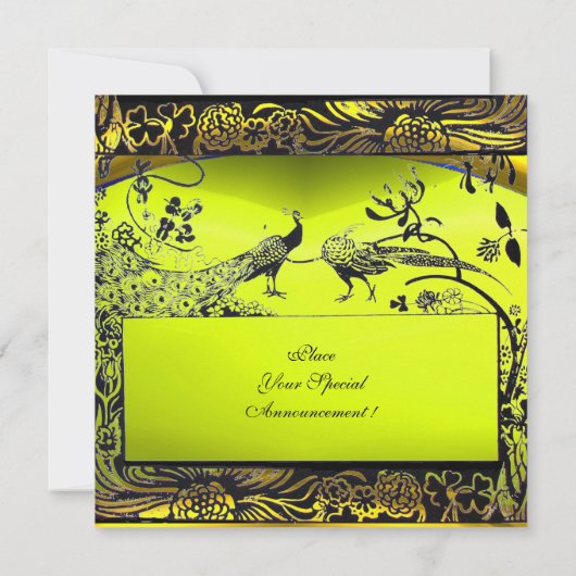 Faire-part INSÉPARABLES mariages MONOGRAM noir jaune topaz (Dos)