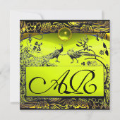 Faire-part INSÉPARABLES mariages MONOGRAM noir jaune topaz (Devant)
