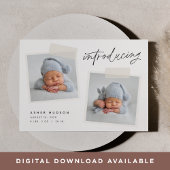Faire-part Instantané | Naissance moderne Décontractée de deu