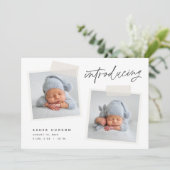 Faire-part Instantané | Naissance moderne Décontractée de deu (Debout devant)